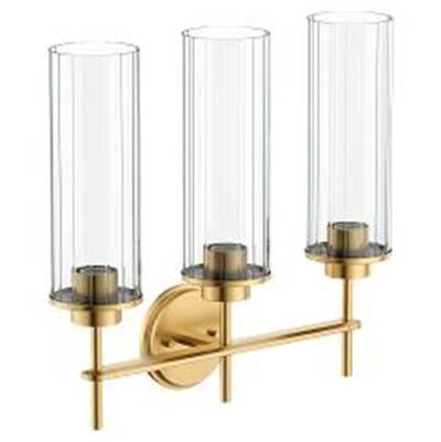 Brushed Gold Three Globe Bath Light by Moen