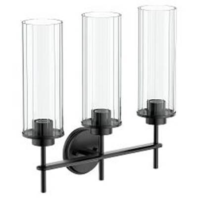 Moen Matte Black Three Globe Bath Light by Moen