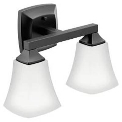 Moen Matte Black Two Globe Bath Light by Moen