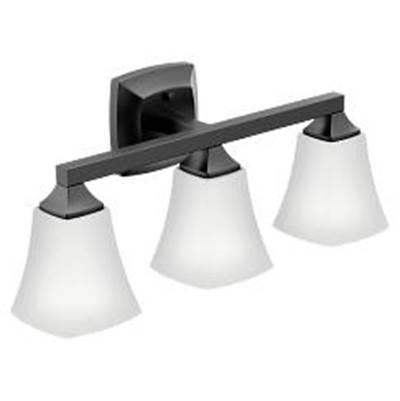 Moen Matte Black Three Globe Bath Light by Moen
