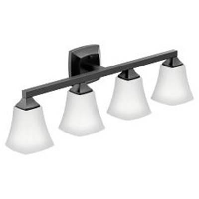 Moen Matte Black Four Globe Bath Light by Moen