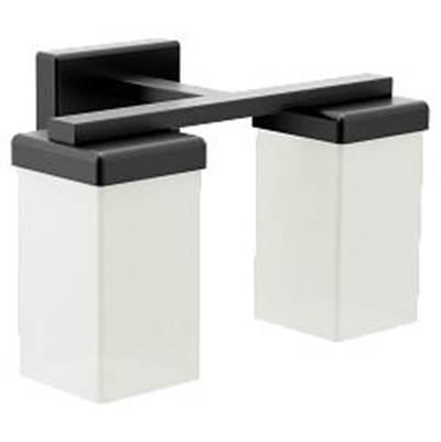 Moen Matte Black Two Globe Bath Light by Moen