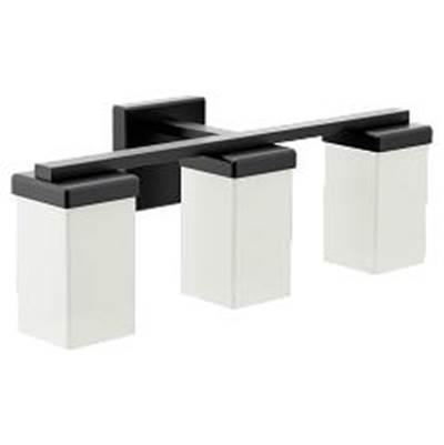 Moen Matte Black Three Globe Bath Light by Moen