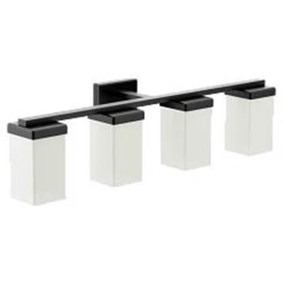 Moen Matte Black Four Globe Bath Light by Moen
