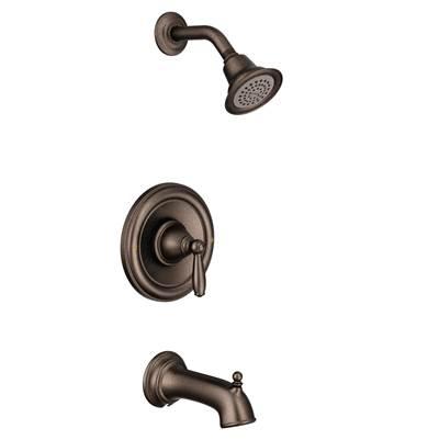 Brantford Single-Handle 1-Spray Posi-Temp Tub and Shower Faucet Trim Kit in Oil Rubbed Bronze (Valve Sold Separately) by Moen