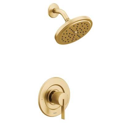 Moen Cia Posi-Temp Rain Shower 1-Handle with Eco-Performance Shower Only Faucet Trim Kit in Brushed Gold (Valve Sold Separately) by Moen