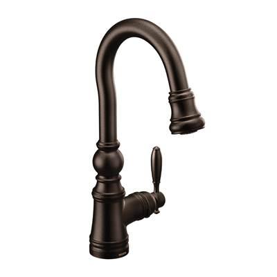 Moen Weymouth Shepherd''s Hook Pulldown Kitchen Bar Faucet Featuring Metal Wand with Power Clean, Oil-Rubbed Bronze - Oil Rubbed Bronze by Moen
