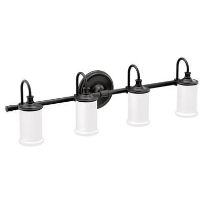 Moen Matte Black Four Globe Bath Light by Moen