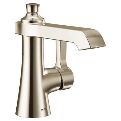 Moen Flara One-Handle Single Hole Bathroom Faucet with Drain Assembly, Polished Nickel by Moen
