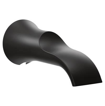 Moen Doux 1/2-Inch Slip Fit Connection Non-Diverting Tub Spout, Matte Black by Moen