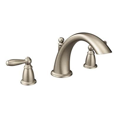 Brantford 2-Handle Deck-Mount Roman Tub Faucet Trim Kit in Brushed Nickel (Valve Sold Separately) by Moen