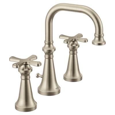 Moen Colinet Traditional Two-Handle Widespread High-Arc Bathroom Faucet with Cross Handles, Valve Required, in Brushed Nickel by Moen