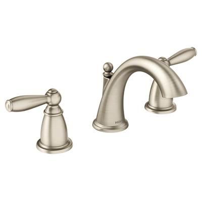 Brantford 8 in. Widespread 2-Handle High-Arc Bathroom Faucet Trim Kit in Brushed Nickel (Valve Sold Separately) by Moen