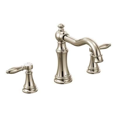 Moen Weymouth 2-Handle Diverter Deck-Mount High-Arc Roman Tub Faucet in Nickel (Valve Sold Separately) - Polished Nickel by Moen