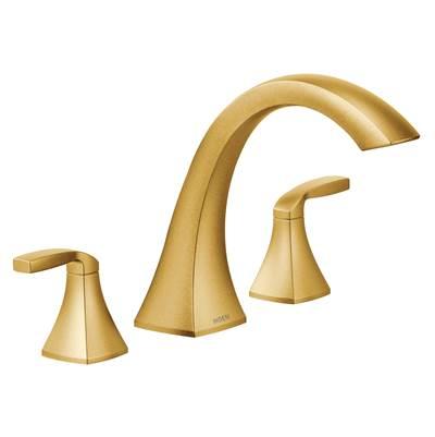 Moen Voss 2-Handle Deck-Mount High-Arc Roman Tub Faucet Trim Kit in Brushed Gold (Valve Sold Separately) by Moen