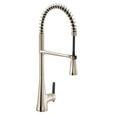 Moen Sinema Single-Handle Pull-Down Sprayer Kitchen Faucet with Power Clean and Spring Spout in Polished Nickel by Moen