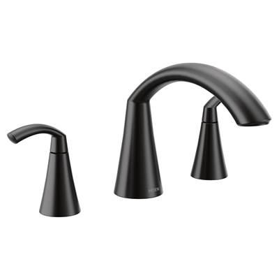 Moen Glyde 2-Handle High-Arc Roman Tub Faucet in Matte Black (Valve Sold Separately) by Moen
