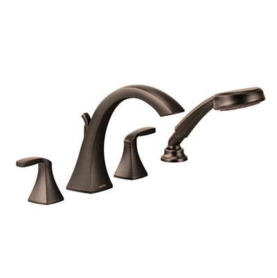 Moen Voss 2-Handle High-Arc Roman Tub Faucet Trim Kit with Hand Shower in Oil Rubbed Bronze (Valve Sold Separately) by Moen