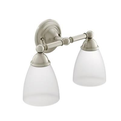 Moen Brushed Nickel Two Globe Bath Light by Moen