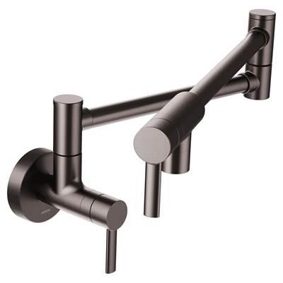 Modern Wall Mounted Swing Arm Potfiller in Spot Resist Black Stainless by Moen