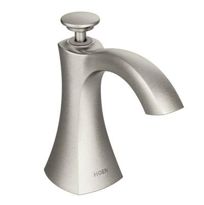 Moen Transitional Deck Mounted Kitchen Soap Dispenser with Above the Sink Refillable Bottle, Spot Resist Stainless by Moen