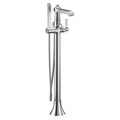 Moen Flara One-Handle Freestanding Floor Mount Tub Filler with Handshower, Chrome