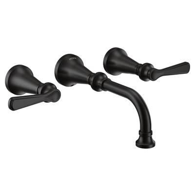 Moen Colinet Traditional Lever Handle Wall Mount Bathroom Faucet Trim, Valve Required, in Matte Black by Moen