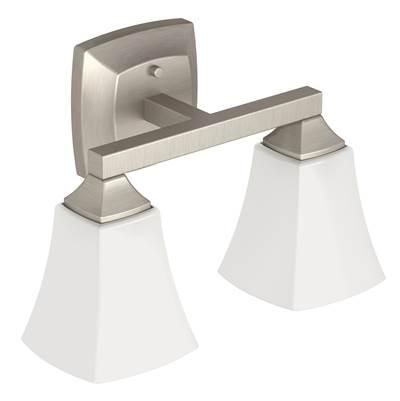 Moen Brushed Nickel Two Globe Bath Light by Moen