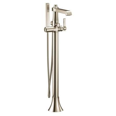 Moen Flara One-Handle Freestanding Floor Mount Tub Filler with Handshower, Polished Nickel by Moen