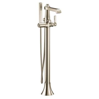 Moen Flara One-Handle Freestanding Floor Mount Tub Filler with Handshower, Polished Nickel by Moen