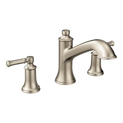 Moen Dartmoor 8 in. Widespread 2-Handle Roman Tub Bathroom Faucet in Brushed Nickel (Valve Sold Separately) by Moen