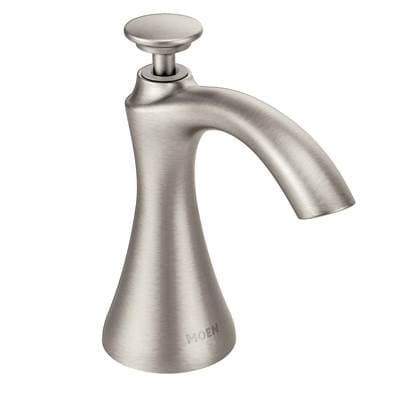 Moen Transitional Deck Mounted Kitchen Soap Dispenser with Above the Sink Refillable Bottle, Spot Resist Stainless