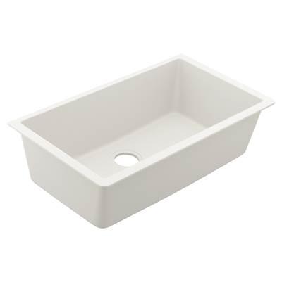33-Inch Wide x 9.5-Inch Deep Undermount Granite Single Bowl Kitchen Sink, White by Moen