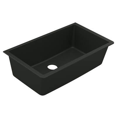 33-Inch Wide x 9.5-Inch Deep Undermount Granite Single Bowl Kitchen Sink, Black by Moen