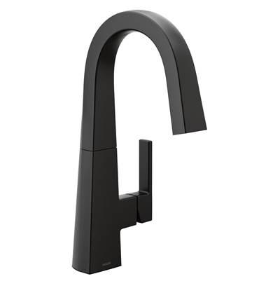 Moen Nio One-Handle Bar Faucet, Includes Secondary Finish Handle Option, Matte Black by Moen