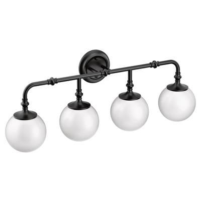 Moen Matte Black Four Globe Bath Light by Moen