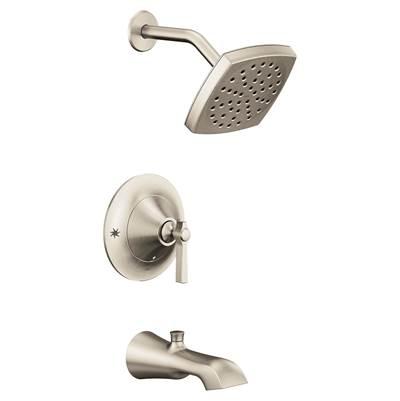 Moen Flara Posi-Temp Rain Shower 1-Handle Tub and Shower Faucet Trim Kit in Chrome (Valve Sold Separately) - Brushed Nickel by Moen