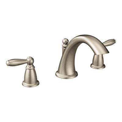 Brantford 2-Handle Deck-Mount Roman Tub Faucet Trim Kit in Brushed Nickel (Valve Sold Separately) by Moen