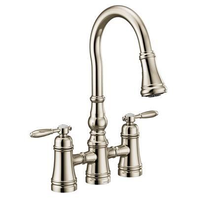 Moen Weymouth 2-Handle Bridge Faucet in Polished Nickle - Polished Nickel by Moen