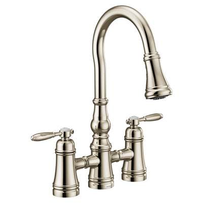 Moen Weymouth 2-Handle Bridge Faucet in Polished Nickle - Polished Nickel by Moen