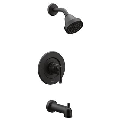 Moen Gibson Posi-Temp Pressure Balancing Eco-Performance Modern Tub and Shower Trim, Valve Required, Matte Black
