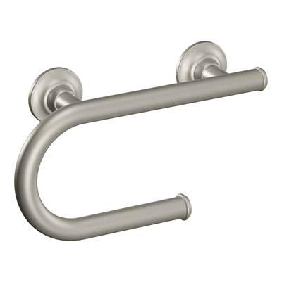Moen Brushed Nickel 8'' Grab Bar With Paper Holder by Moen