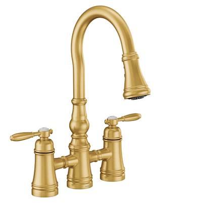 Moen Weymouth 2-Handle Bridge Faucet in Brushed Gold by Moen