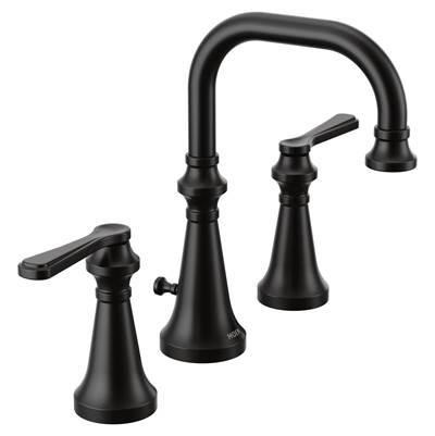 Moen Colinet Traditional Two-Handle Widespread High-Arc Bathroom Faucet with Lever Handles, Valve Required, in Matte Black by Moen