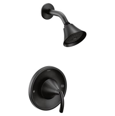 Moen Glyde Single-Handle 1-Spray Shower Faucet Trim Kit with Eco-Performance Posi-Temp in Matte Black (Valve Sold Separately) by Moen
