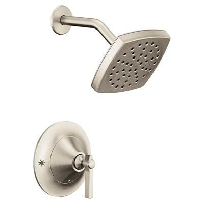 Moen Flara Posi-Temp Rain Shower 1-Handle Shower Only Faucet Trim Kit in Brushed Nickel (Valve Sold Separately) by Moen