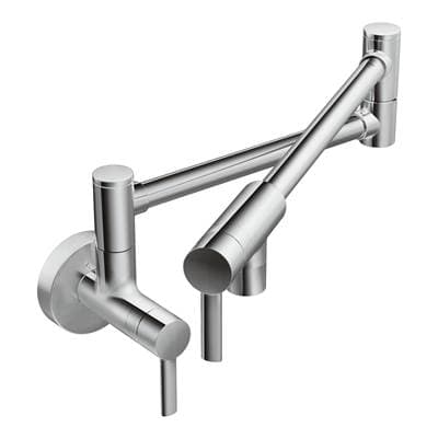 Moen Modern Wall Mount Swing Arm Folding Pot Filler Kitchen Faucet, Chrome