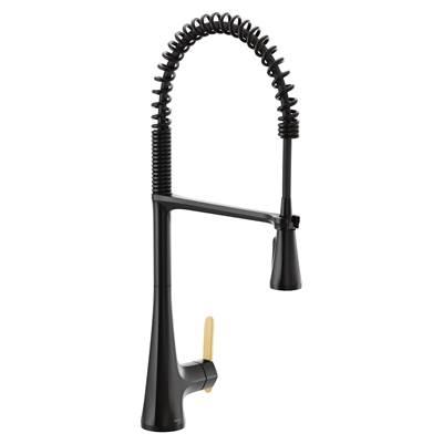 Moen Sinema Single-Handle Pull-Down Sprayer Kitchen Faucet with Power Clean and Spring Spout in Matte Black by Moen