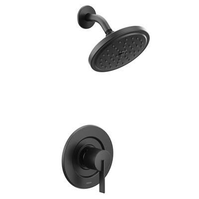 Moen Cia Posi-Temp Rain Shower 1-Handle with Eco-Performance Shower Only Faucet Trim Kit in Matte Black (Valve Sold Separately) by Moen