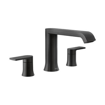 Moen Genta LX 2-Handle Deck-Mount High Arc Roman Tub Faucet Trim Kit in Matte Black (Valve Sold Separately) by Moen
